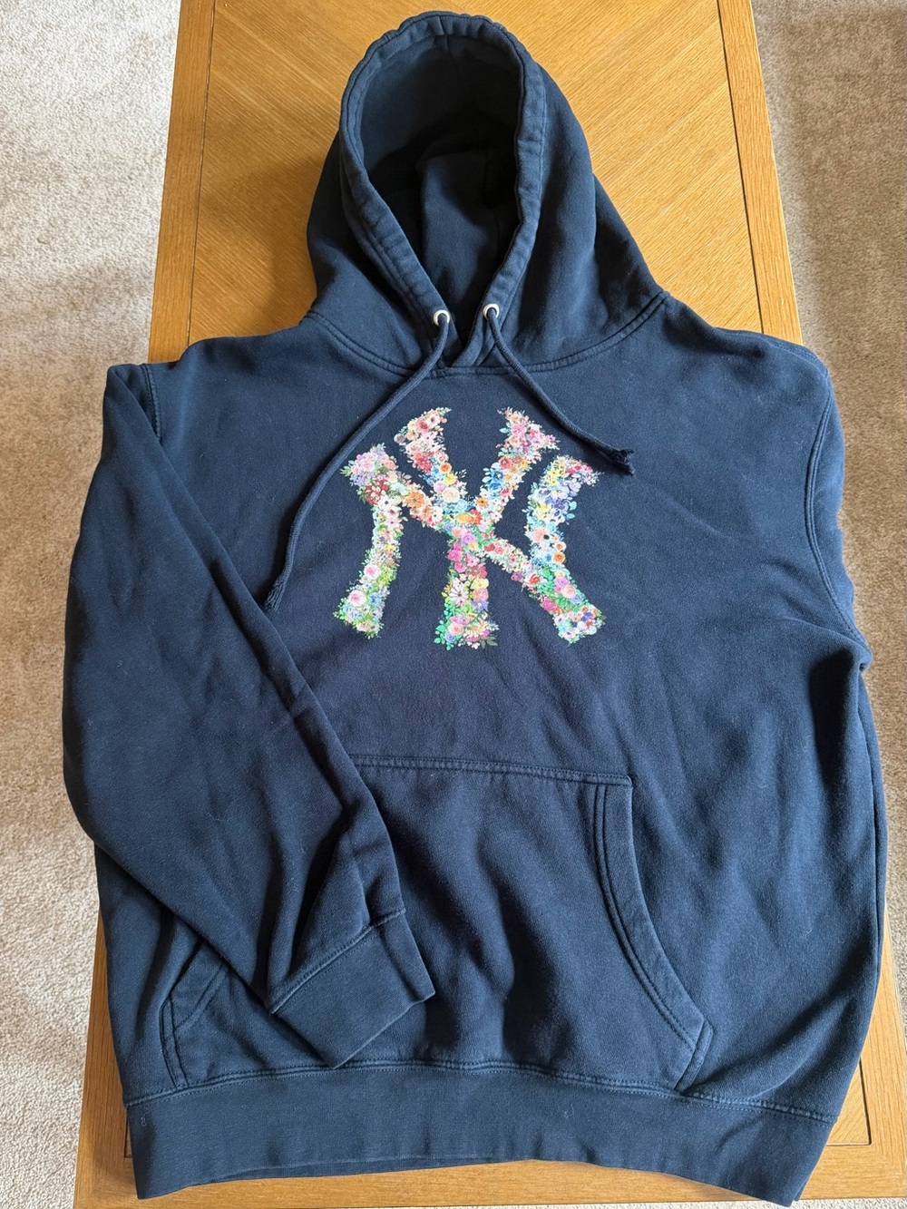 Navy Boutique Hoodie Floral New York Design
